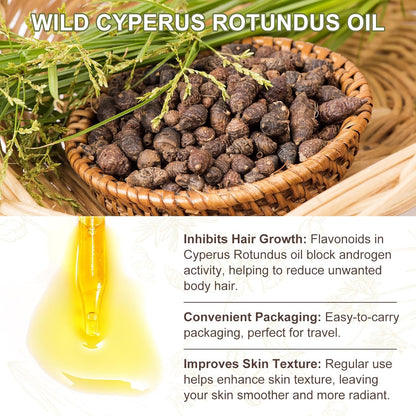 Hair Removal Oil with Natural Ingredients - Cyperus Rotundus Oil for Silky Skin