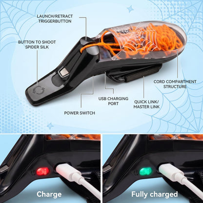 USB-C Rechargeable String-Launching Web Shooter Light-Up Toy