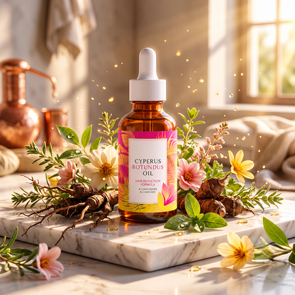 Hair Removal Oil with Natural Ingredients - Cyperus Rotundus Oil for Silky Skin