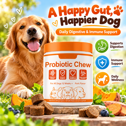 Dog Probiotic Chews – Daily Digestive, Gut & Immune Support